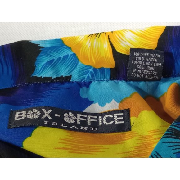 Box Office Island Men's Aloha Blue Hawaiian Shirt Size L Surfer Excellent Cond - Picture 5 of 12